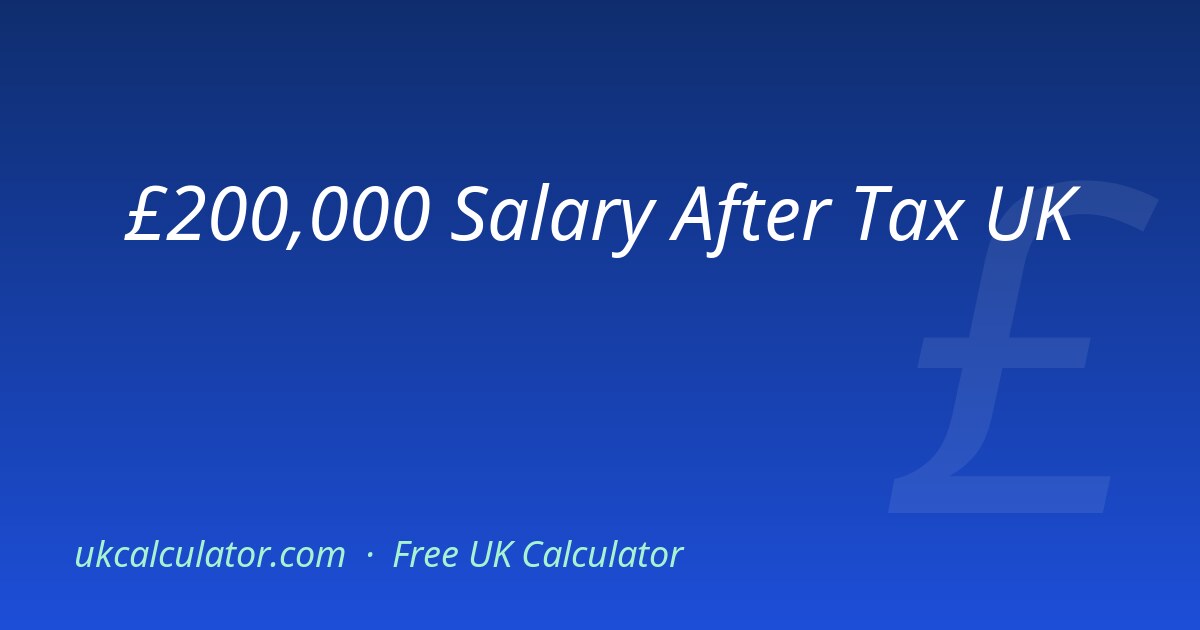 £200,000 Salary After Tax UK 2026 | Take-Home Pay