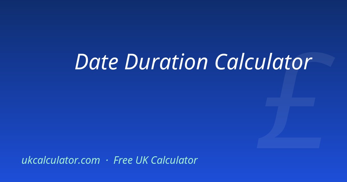 Date Duration Calculator | Days Between Dates