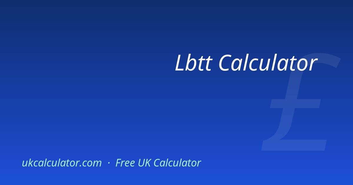Lbtt Form LBTT Calculator Scotland 2026 | Land Tax